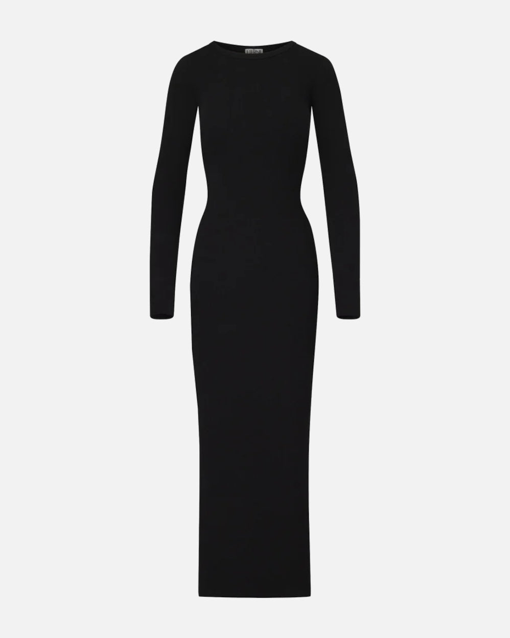 Èterne Long Sleeve Crewneck Dress Maxi Black