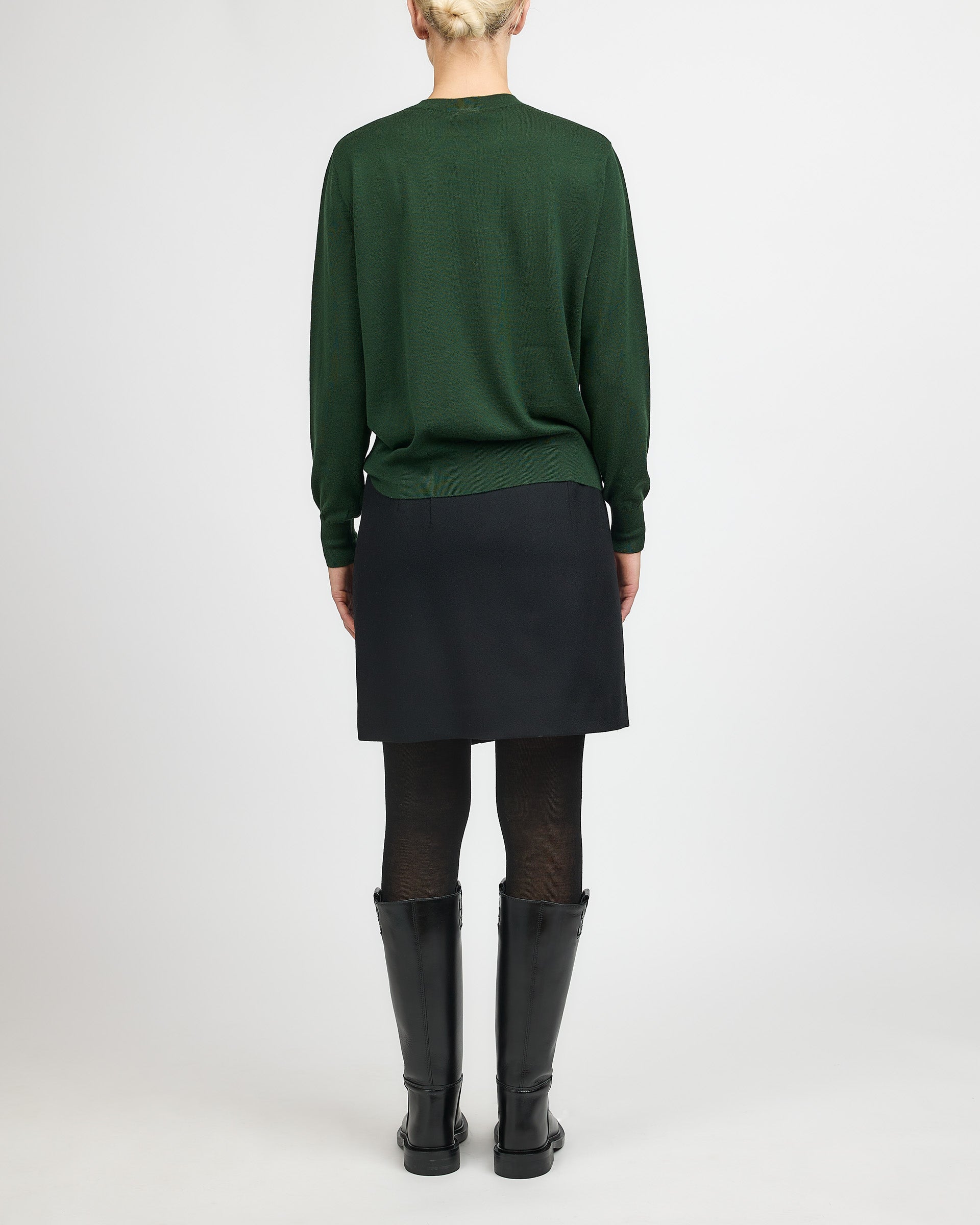 Dries Van Sougies Felt Wool Skirt Black