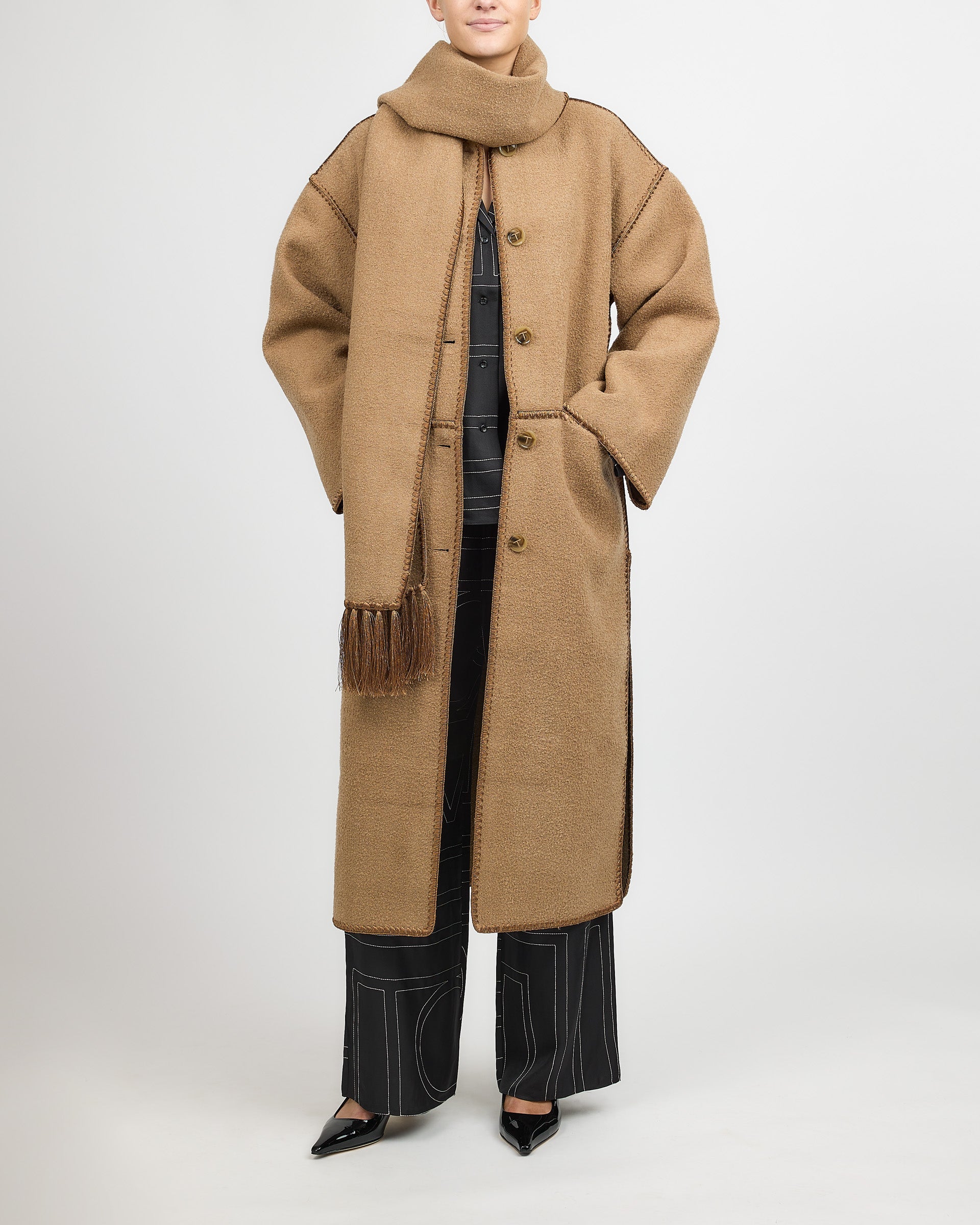 Toteme Embroidery Coat Camel