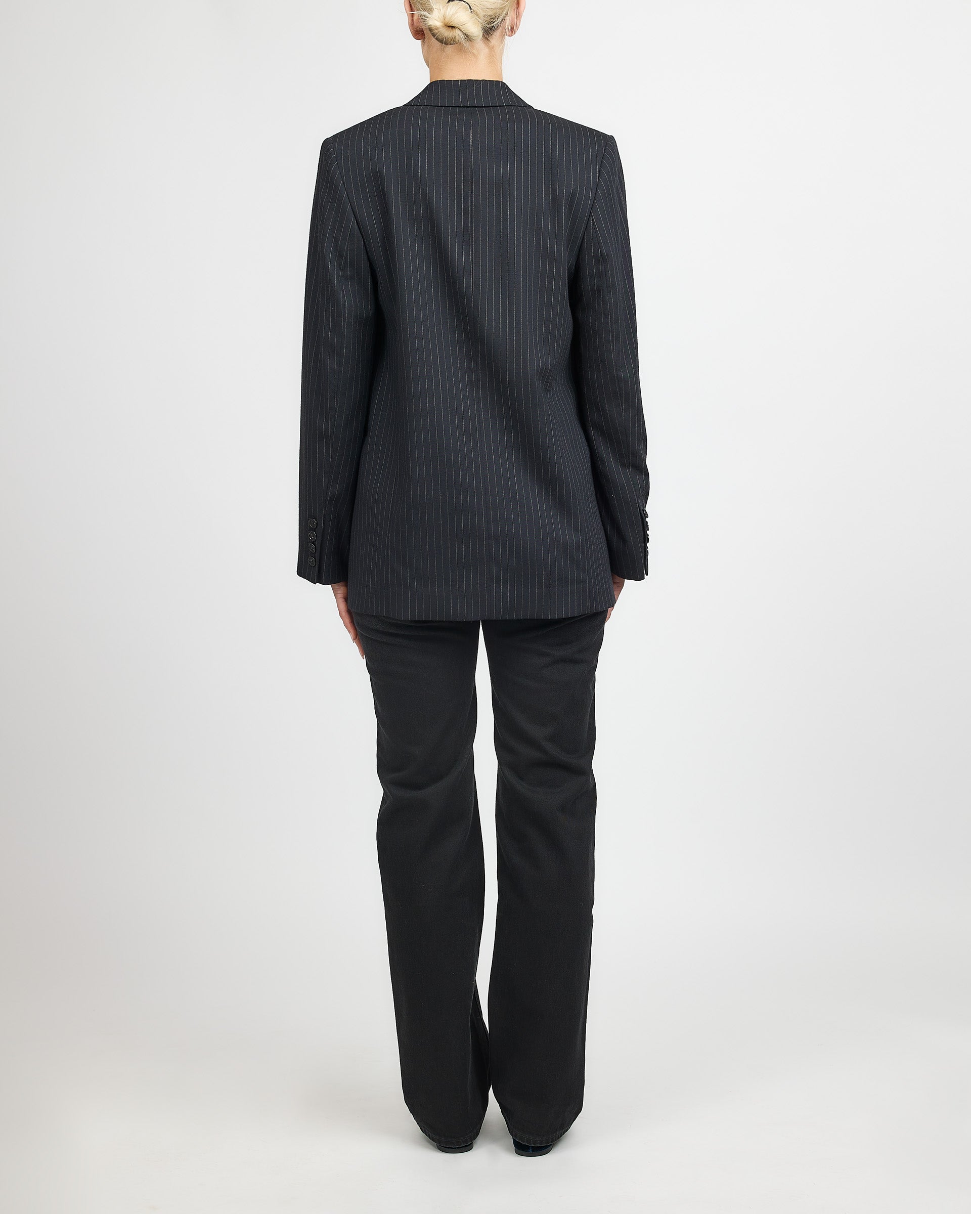 Toteme Tailored Pinstriped Suit Jacket Navy