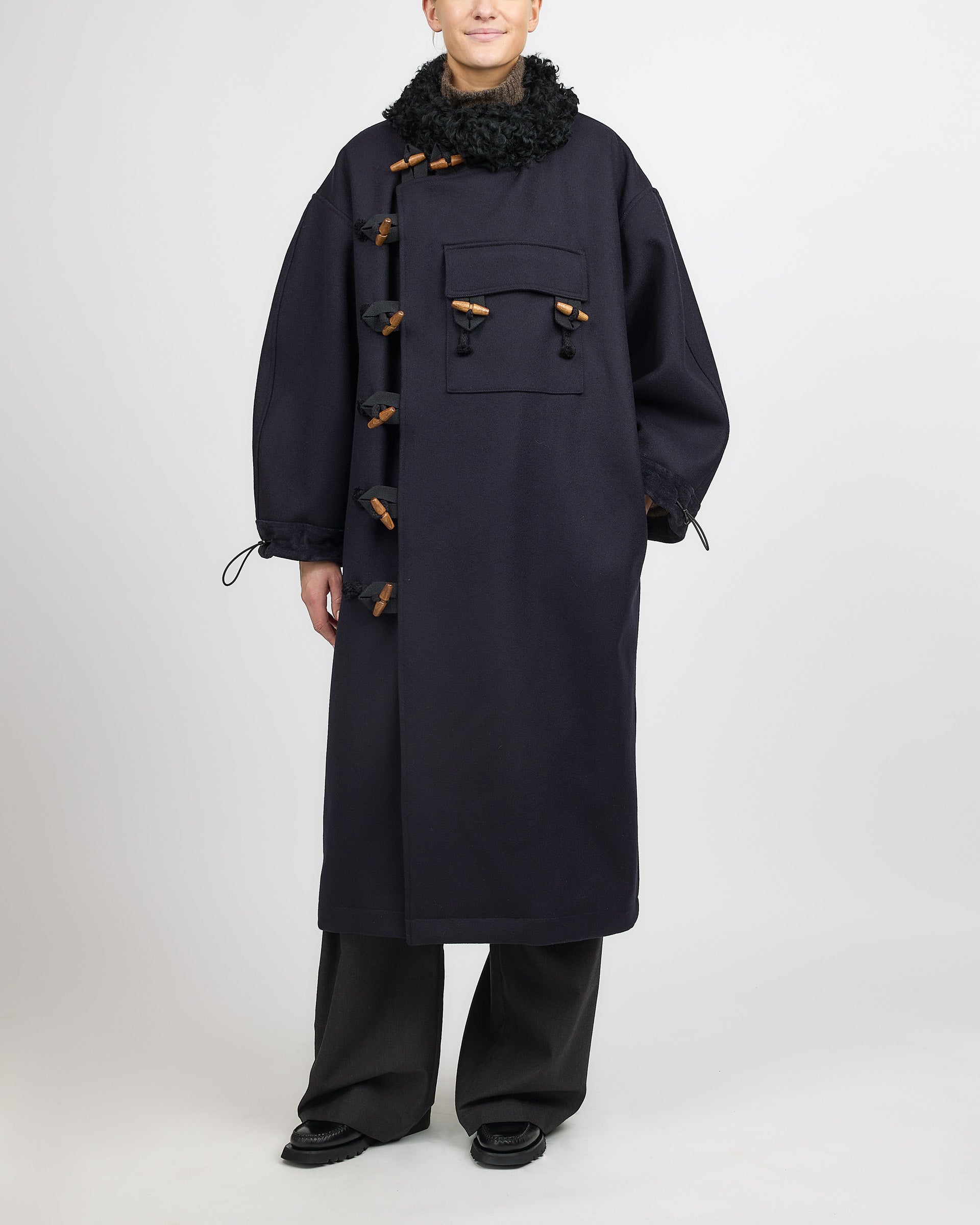 Af Agger Hainsworth Wool Oficer Coat Navy