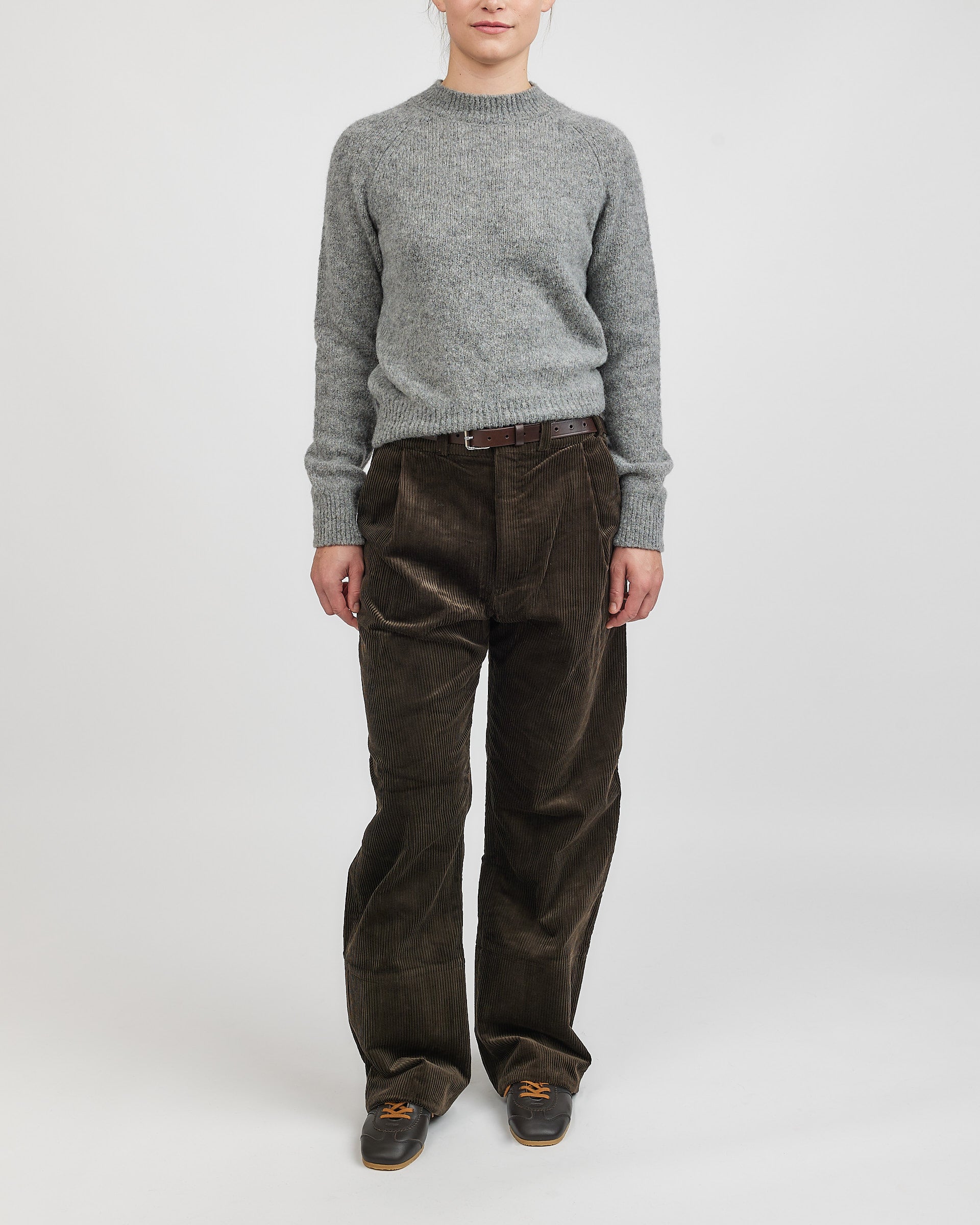 Af Agger Corduroy Box Trousers Dark Brown