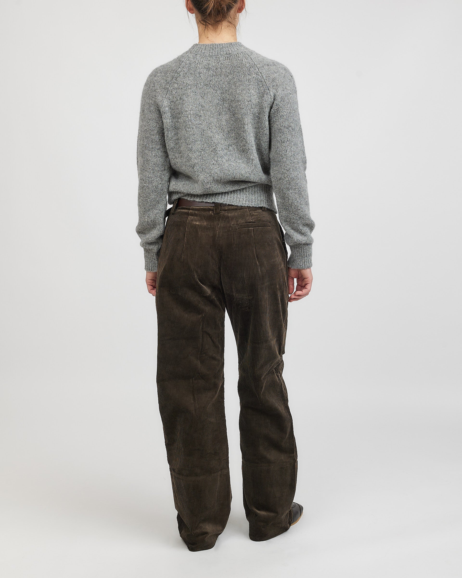 Af Agger Corduroy Box Trousers Dark Brown