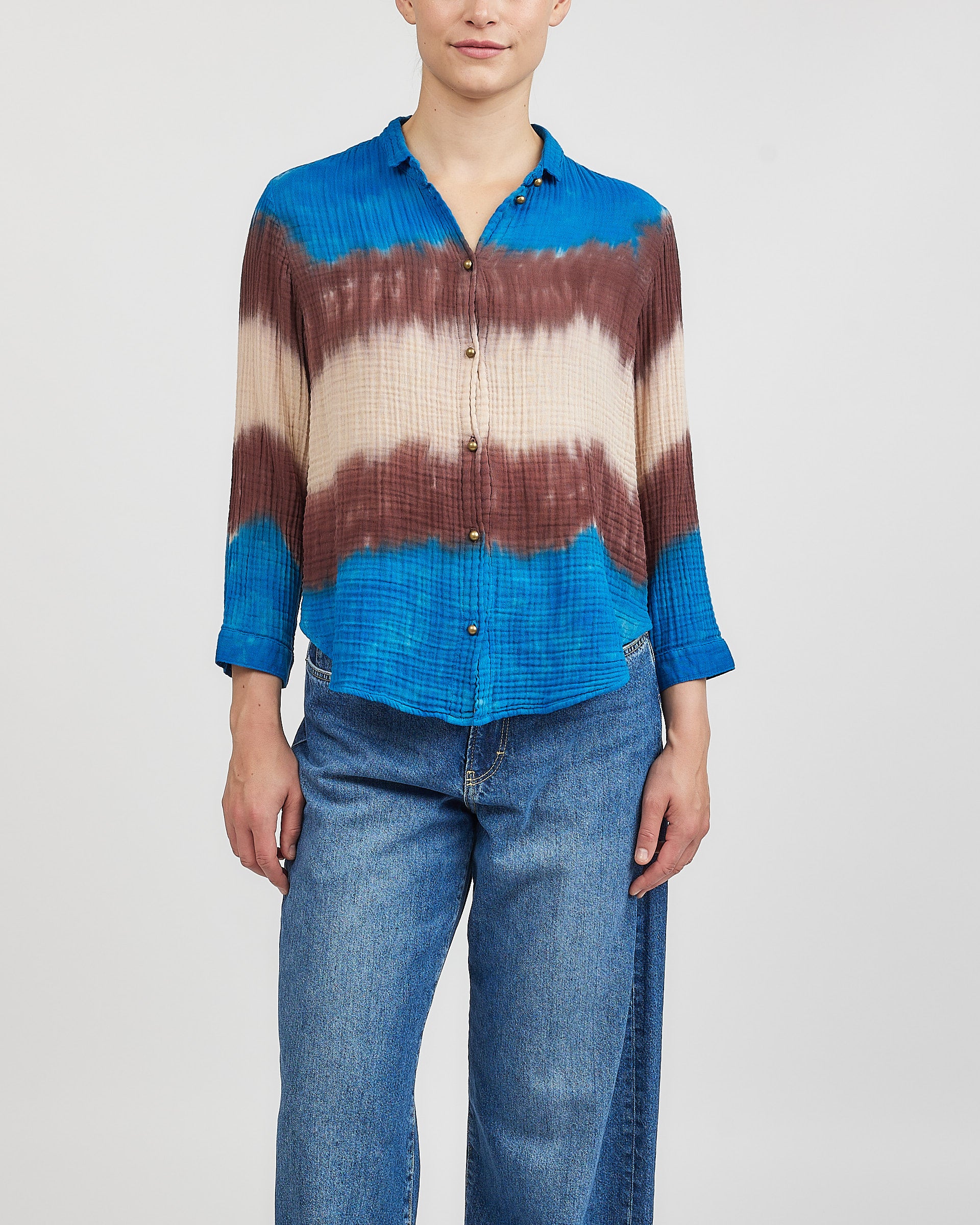 Raquel Allegra Perfect Lapis Blue Multi Shirt