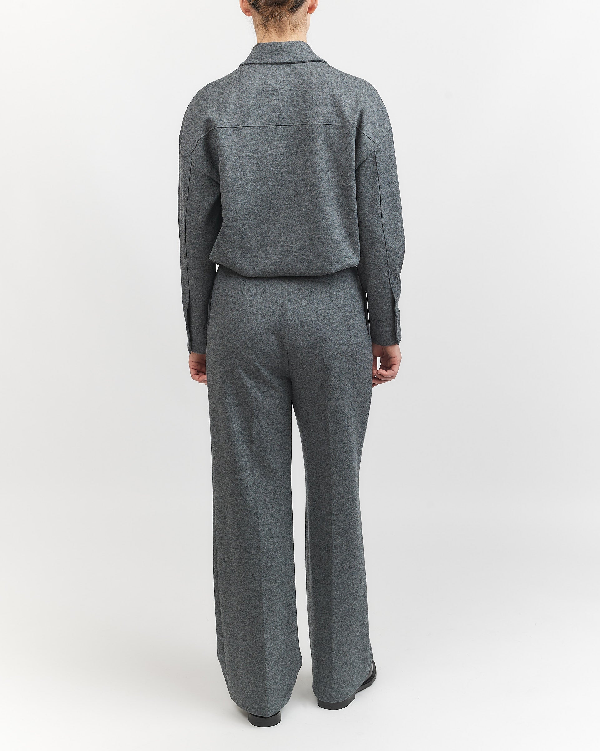 Harris Wharf Double Pleats Trousers Grey