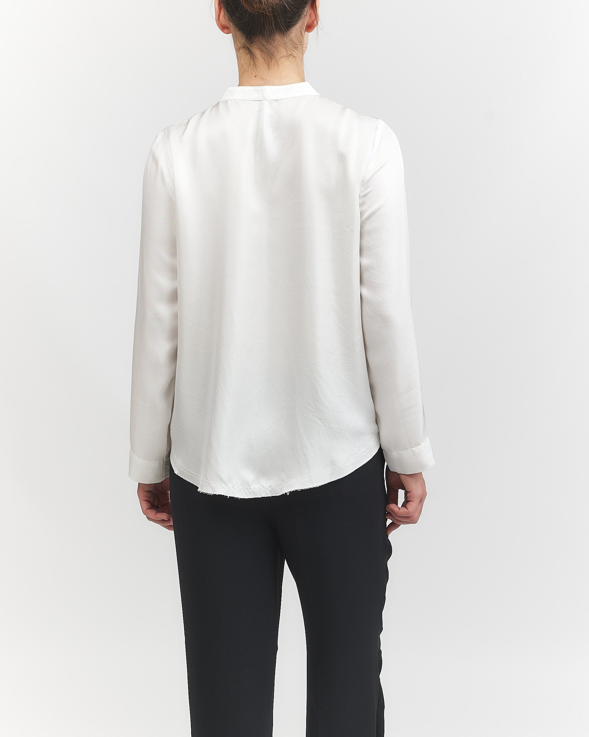 Raquel Allegra Perfect White Henley Blouse