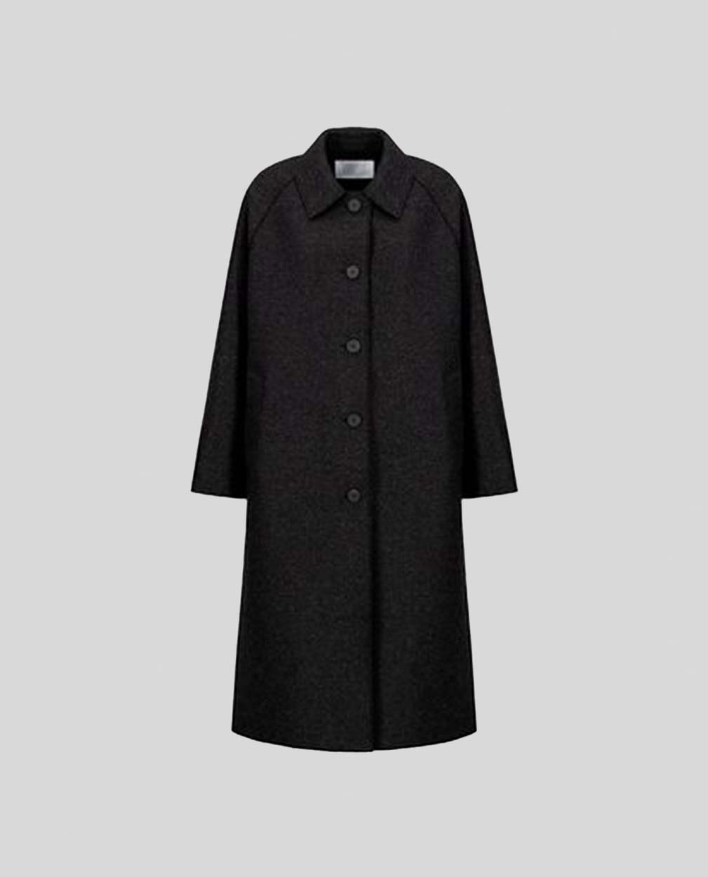 Harris Wharf London Anthracite Balmacaan Pressed Wool