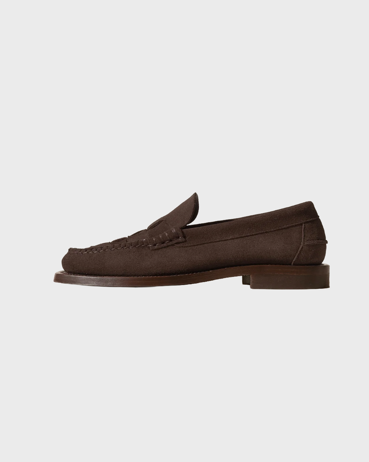 Hereu Nombela Suede Tassel Slip on Loafer Dark Brown