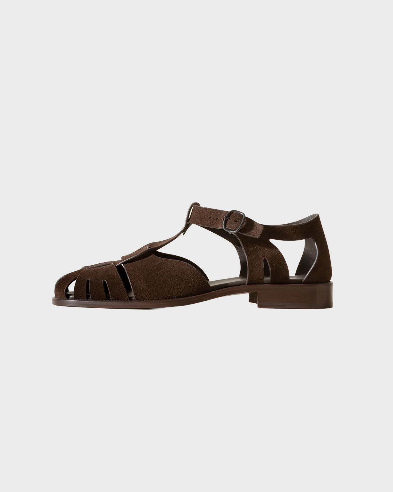 Hereu Pesca Suede Fisherman Sandal Dark Brown