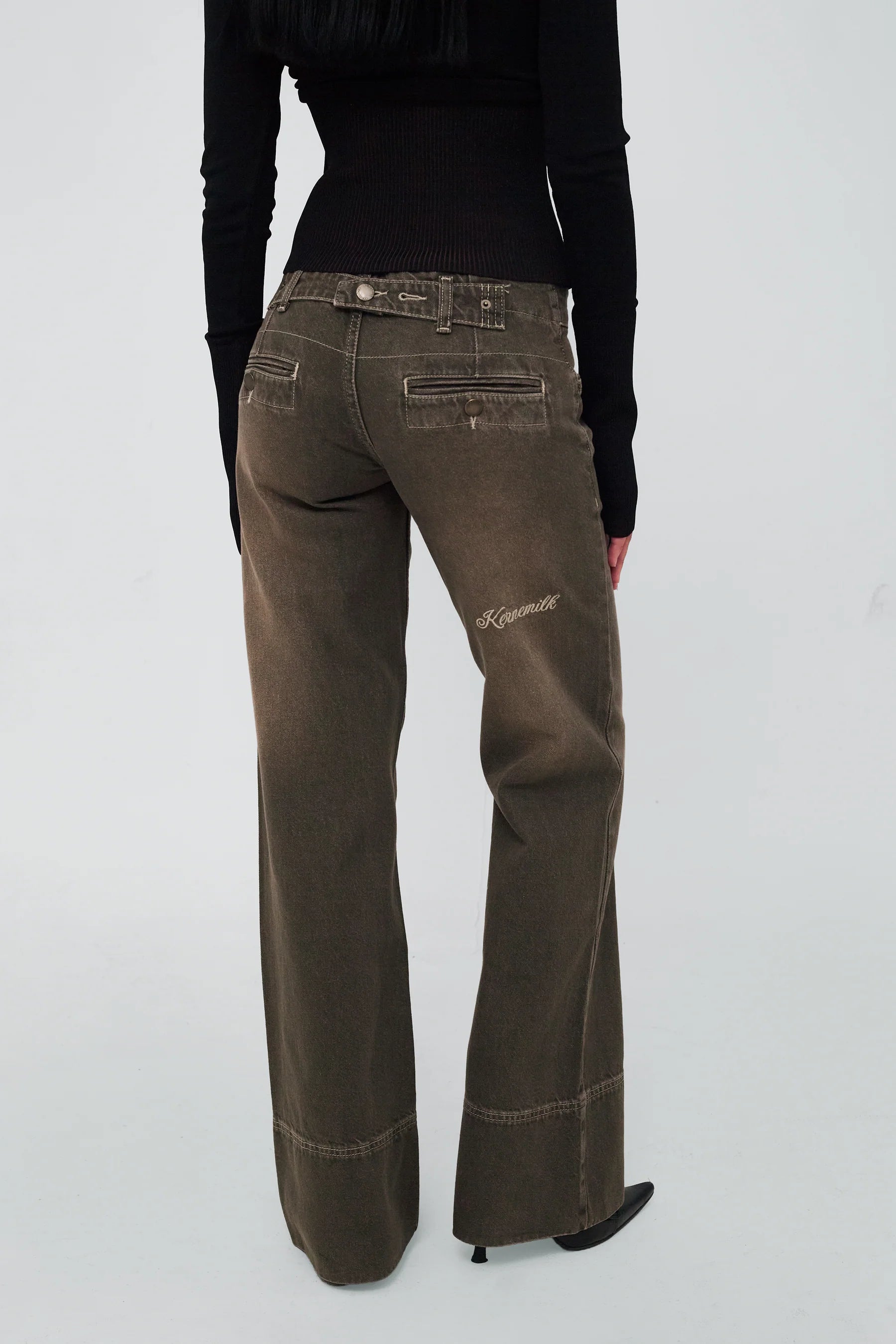 Kernemilk Dusty Green Karli Jeans