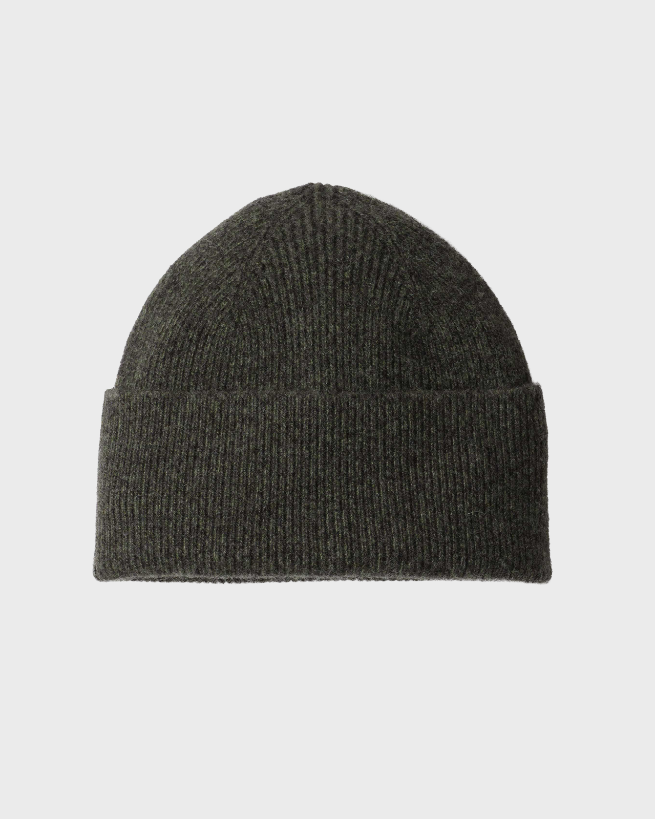Margaret Howell Khaki/Charcoal Twist Ribbed Beanie