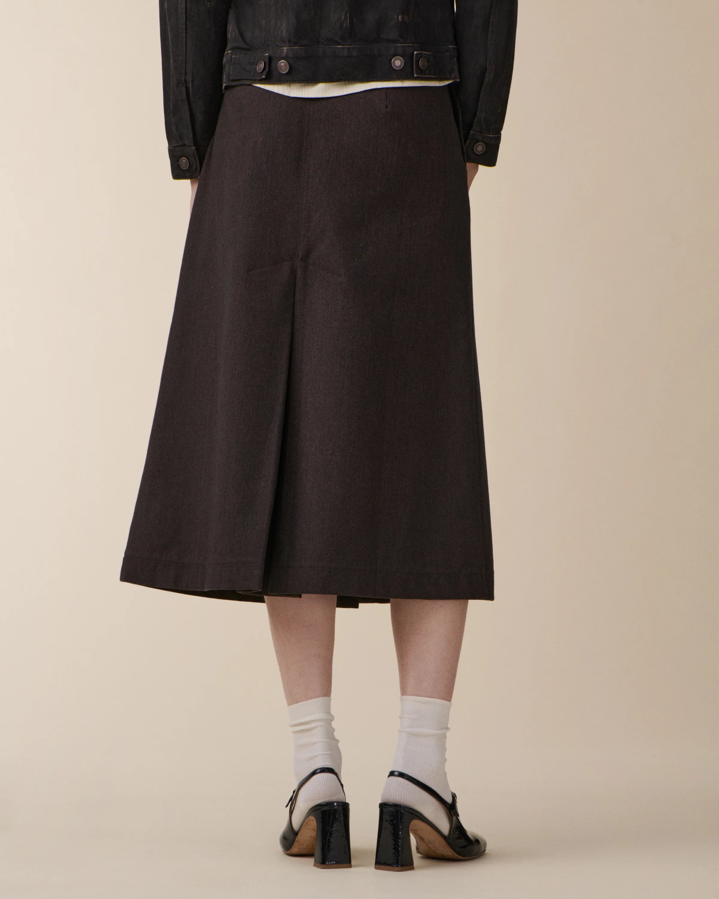 Jeanerica Brown Herringbone Oceane Skirt