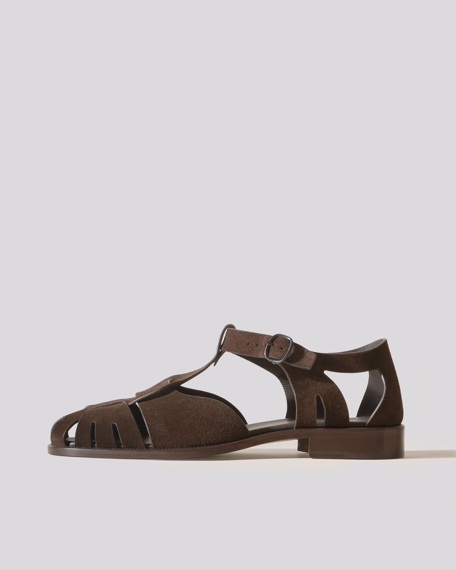 Hereu Pesca Suede Fisherman Sandal Dark Brown