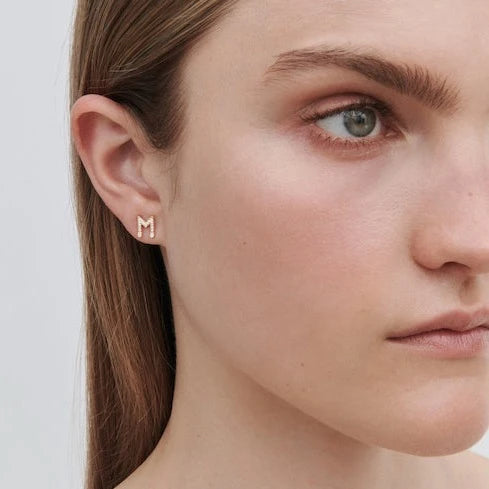 Sophie Bille Brahe Simple Letter M Earring
