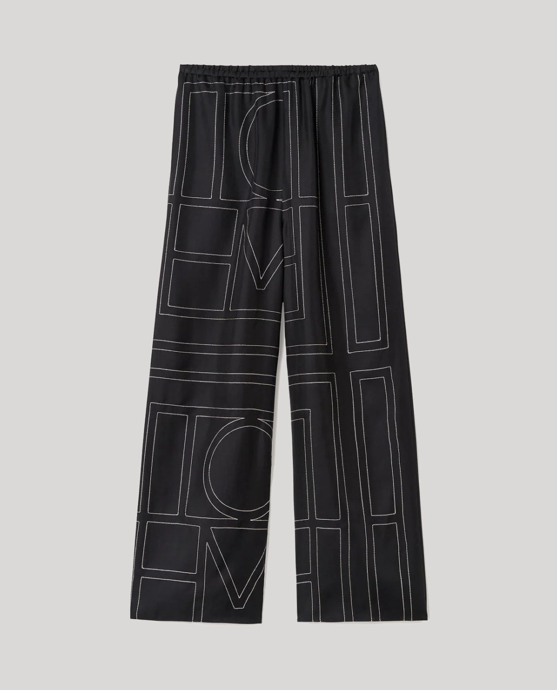 Toteme Monogram Silk PJ Pants Black