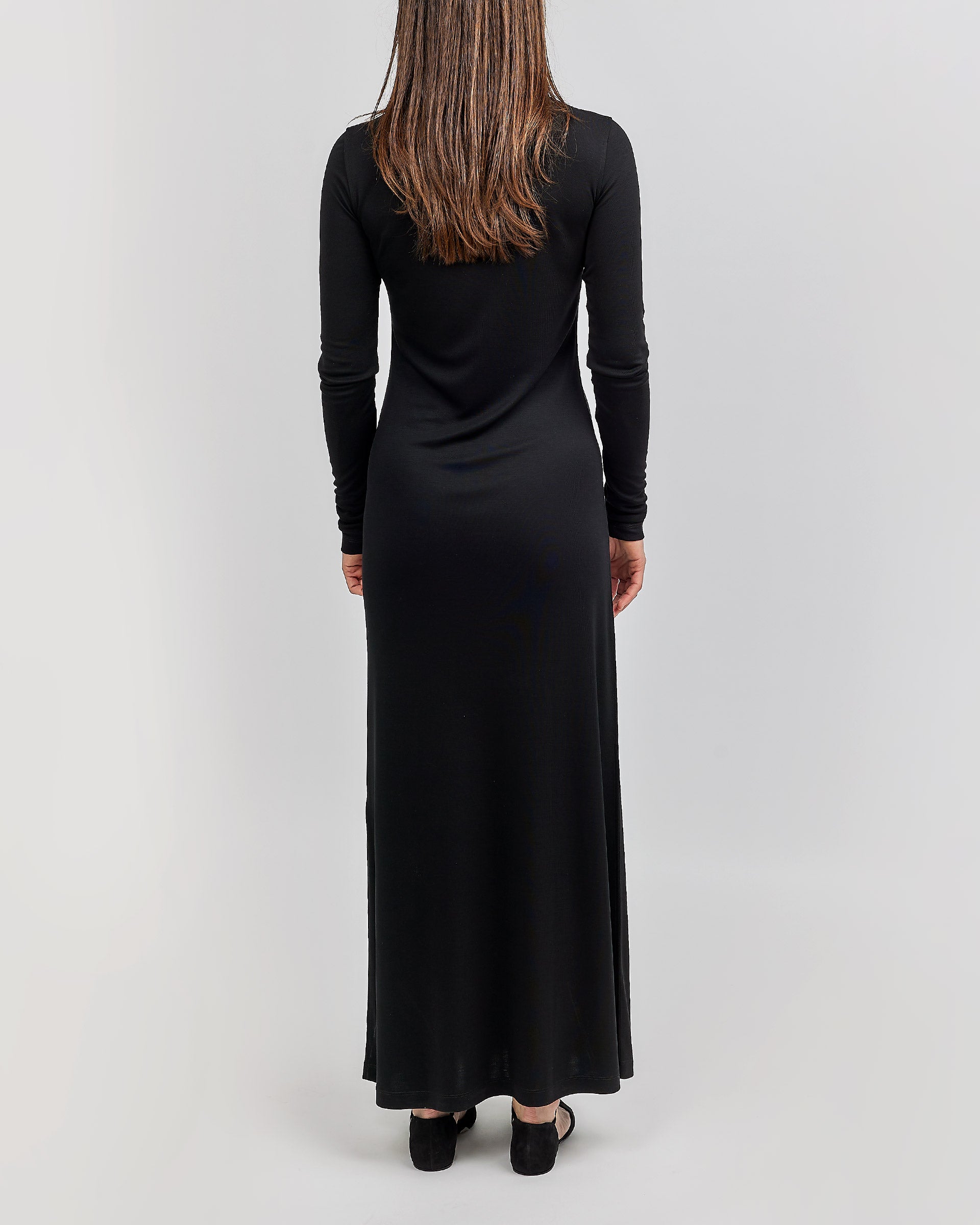 Toteme Long-Sleeve Jersey Dress Black