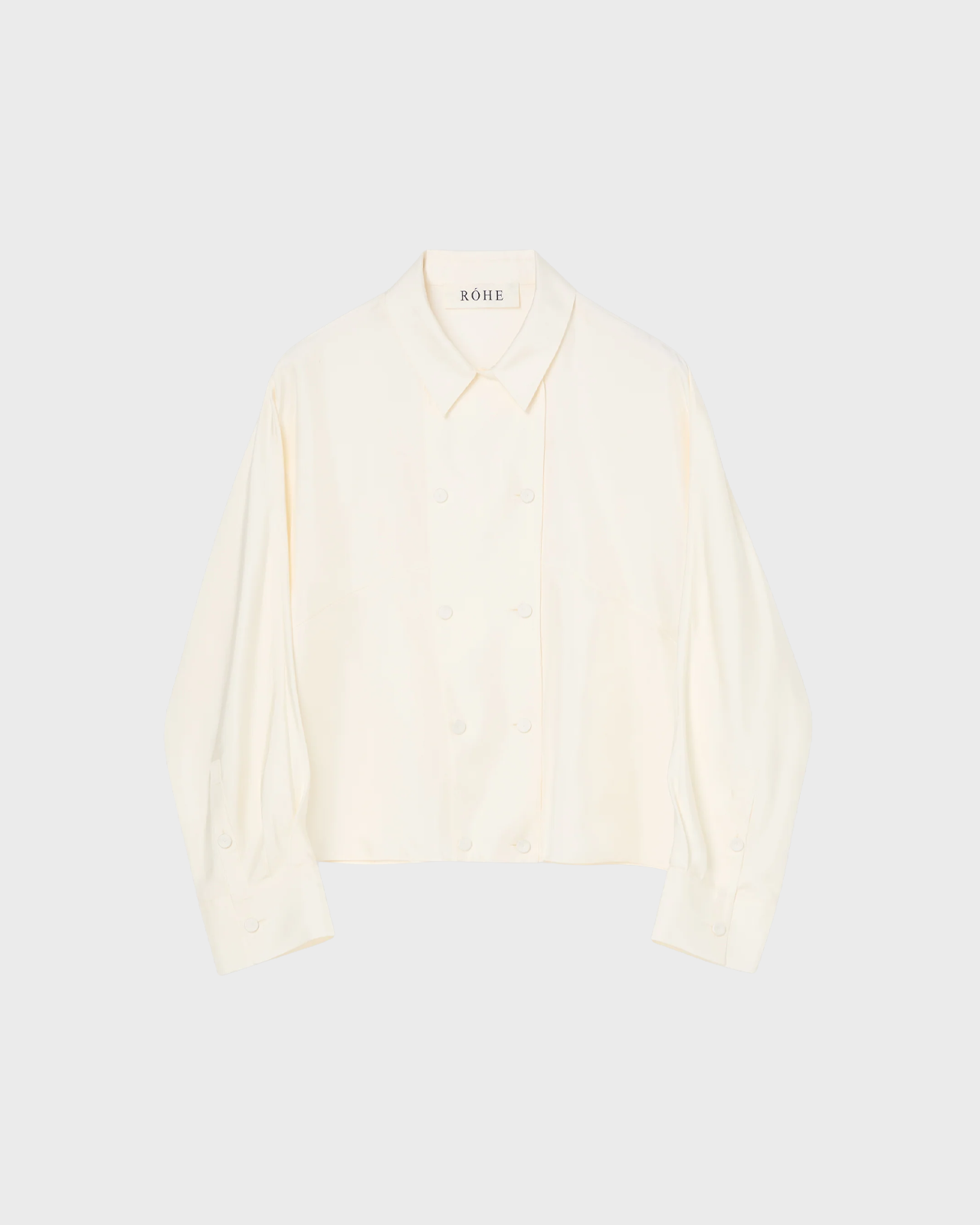 RÓHE Cream Double Breasted Silk Top