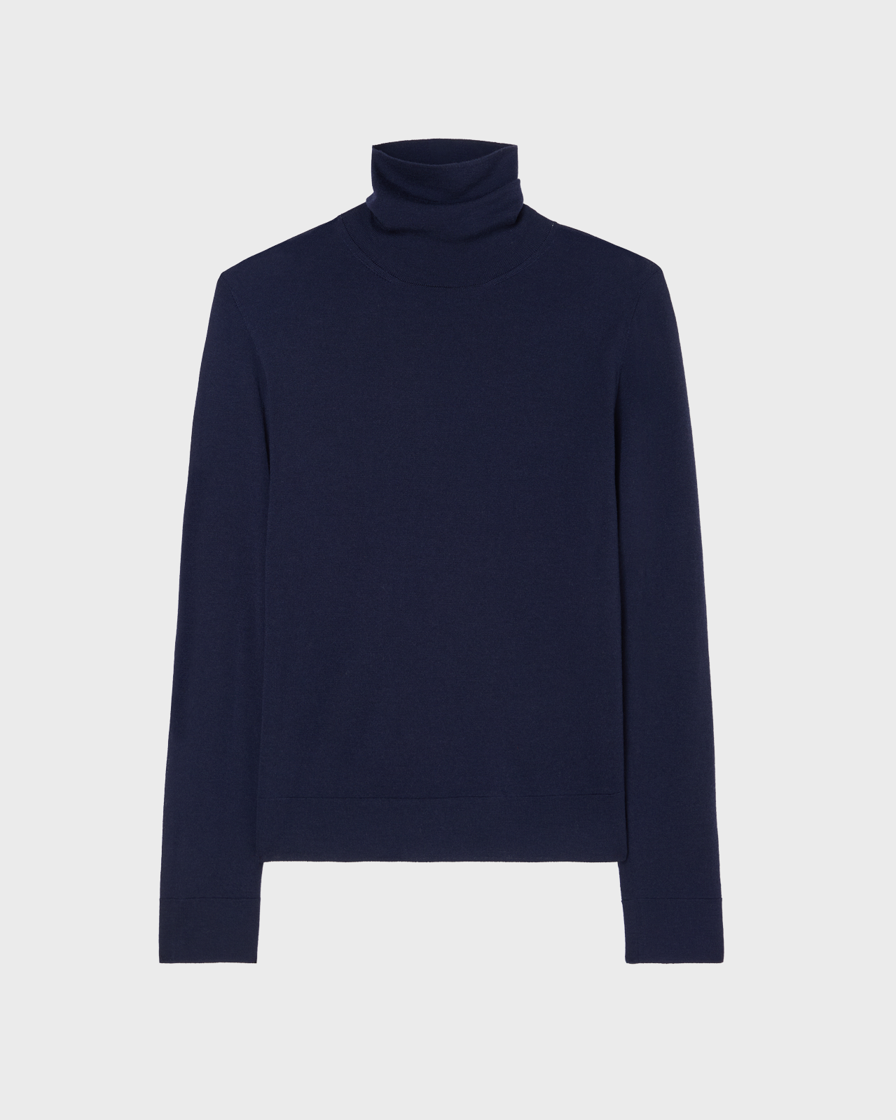 RÓHE Navy Fine-knit Wool Cashmere Turtleneck