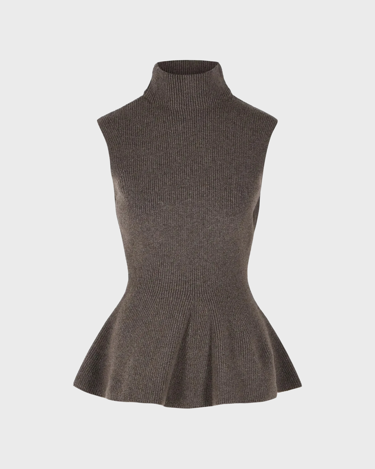 RÓHE Brown Melange Sculptural Sleeveless Knitted Top
