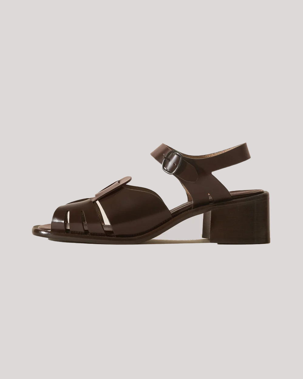 Hereu Ancora Squared Heeled Dark Brown