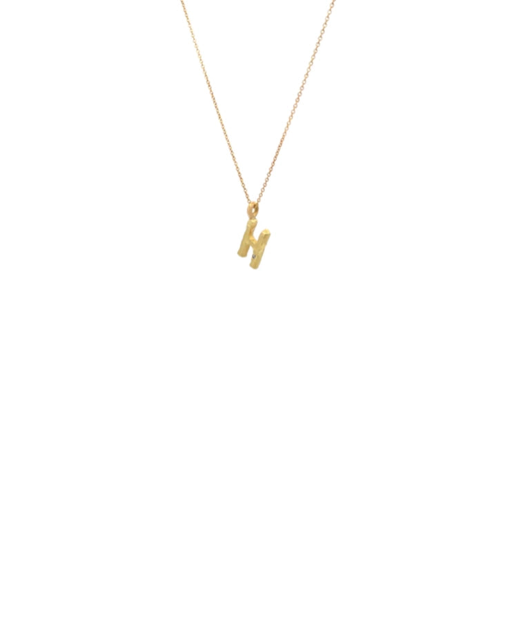 Sara Jin Mi Letter Necklace H With Diamond