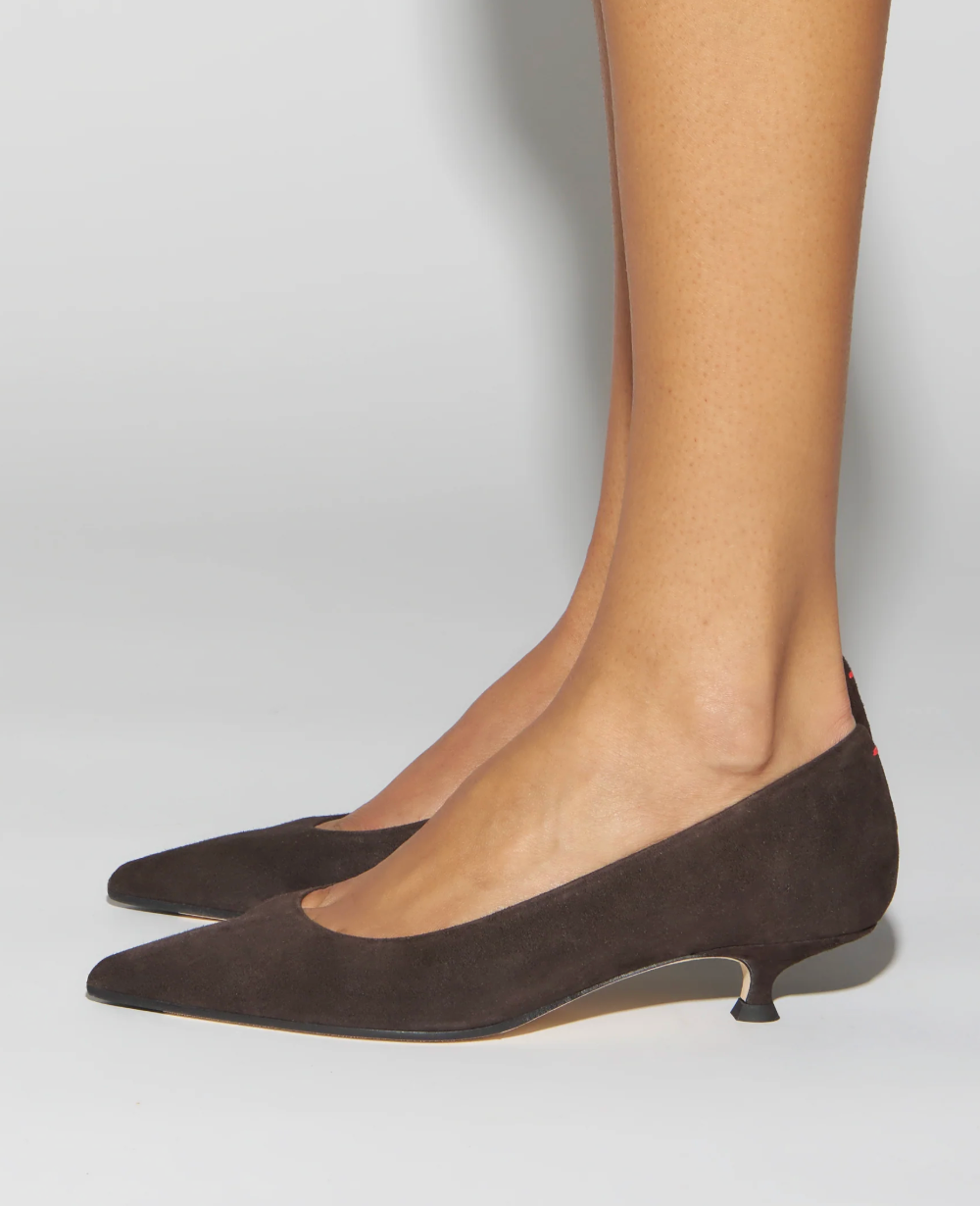 Aeyde Moka Cari Kid Suede Leather Pumps