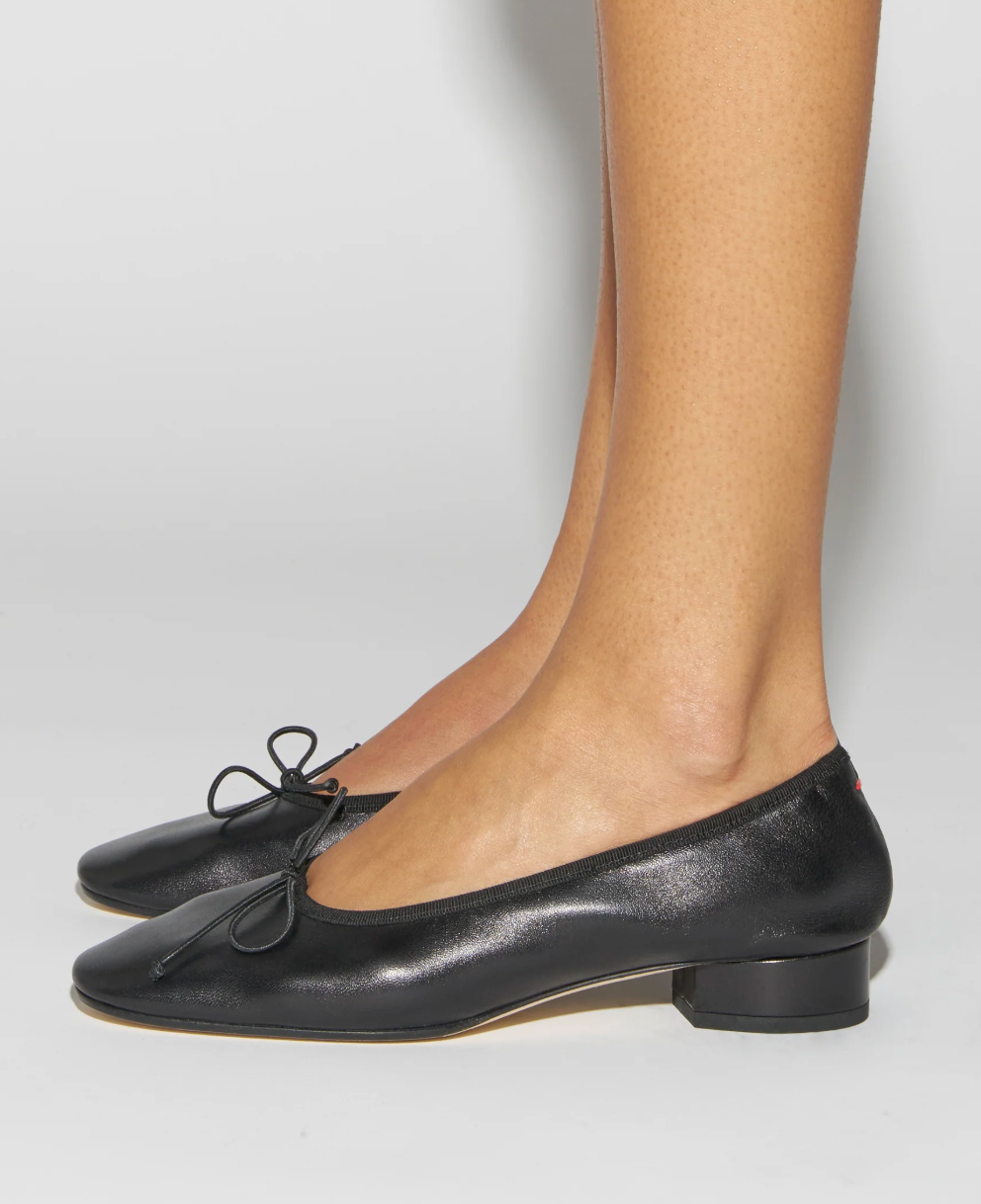 Aeyde Black Nappa Leather Onda Ballet Flats