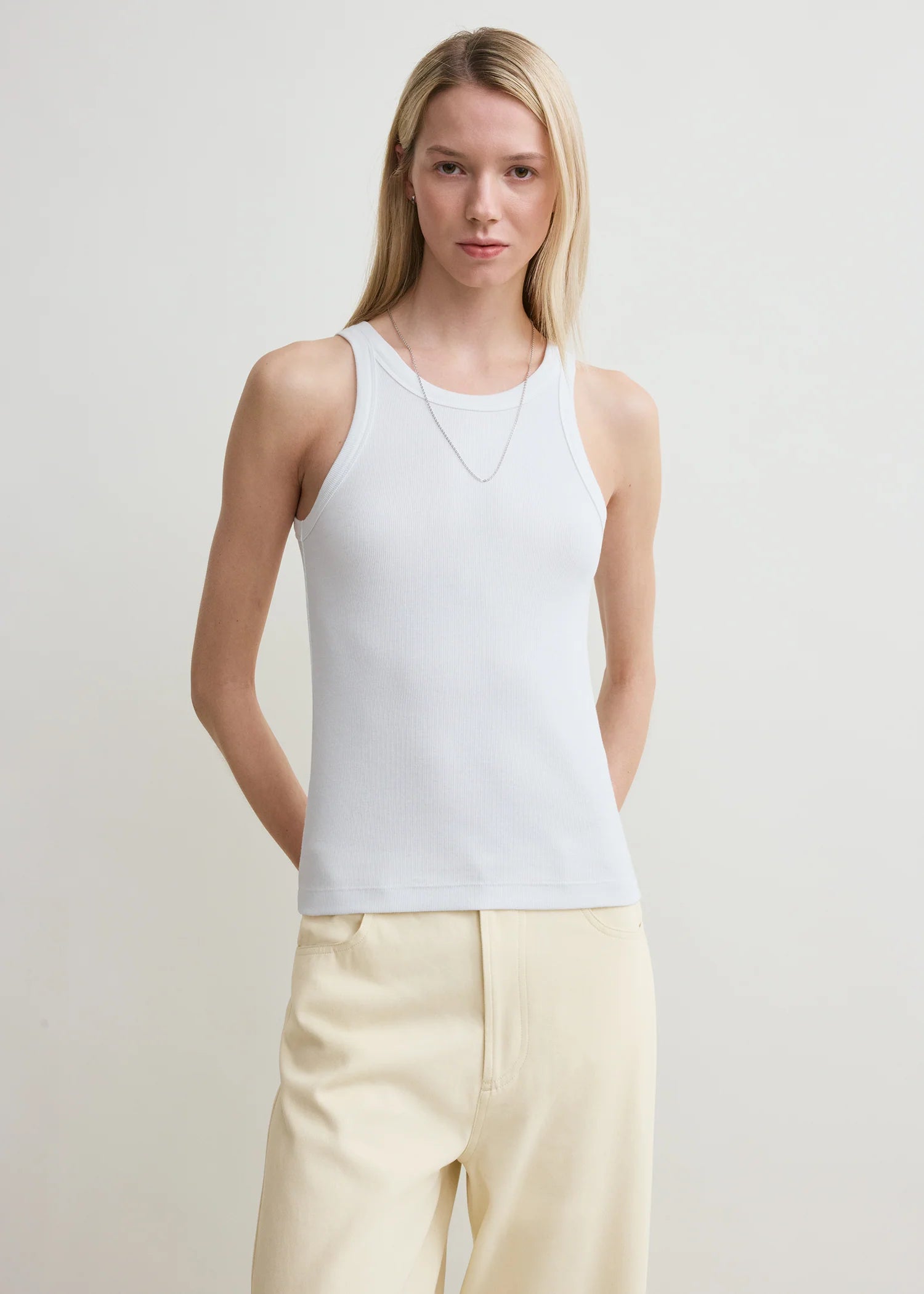 Toteme White Curved Rib Tank