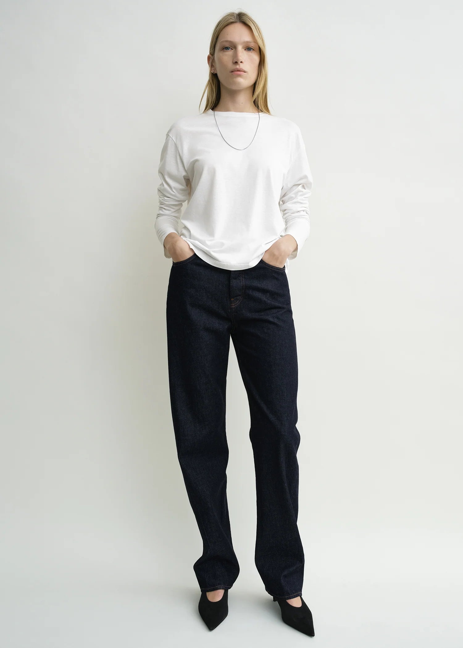 Toteme Rinsed Blue Twisted Seam Denim Full Length