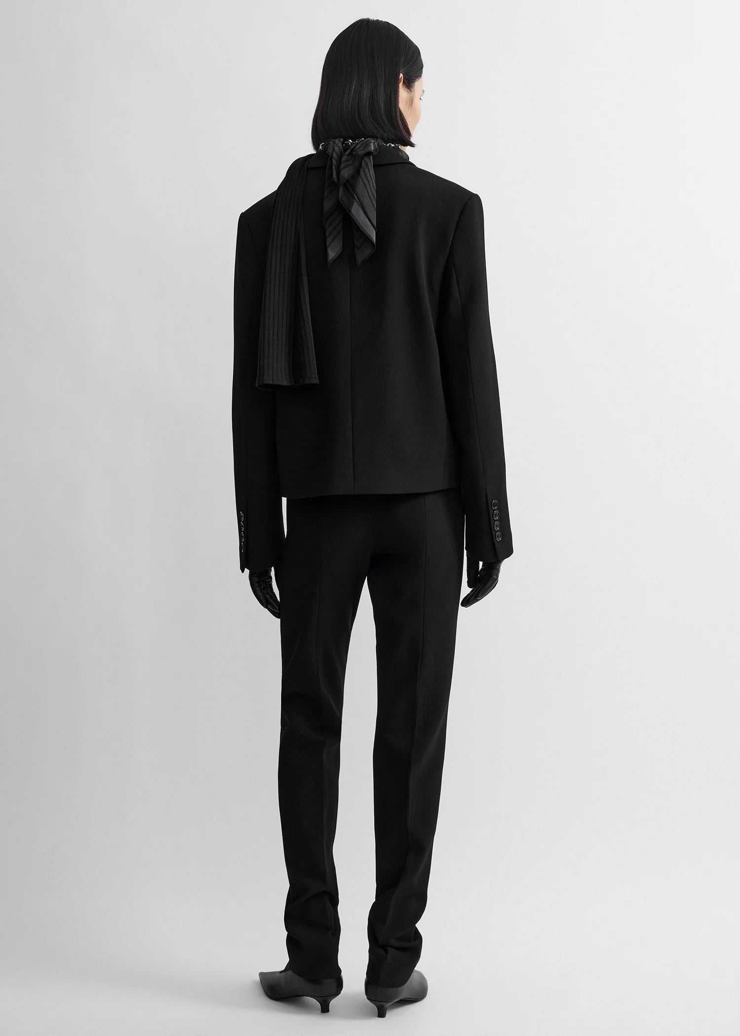 Toteme Black Short Stretch Wool Blazer