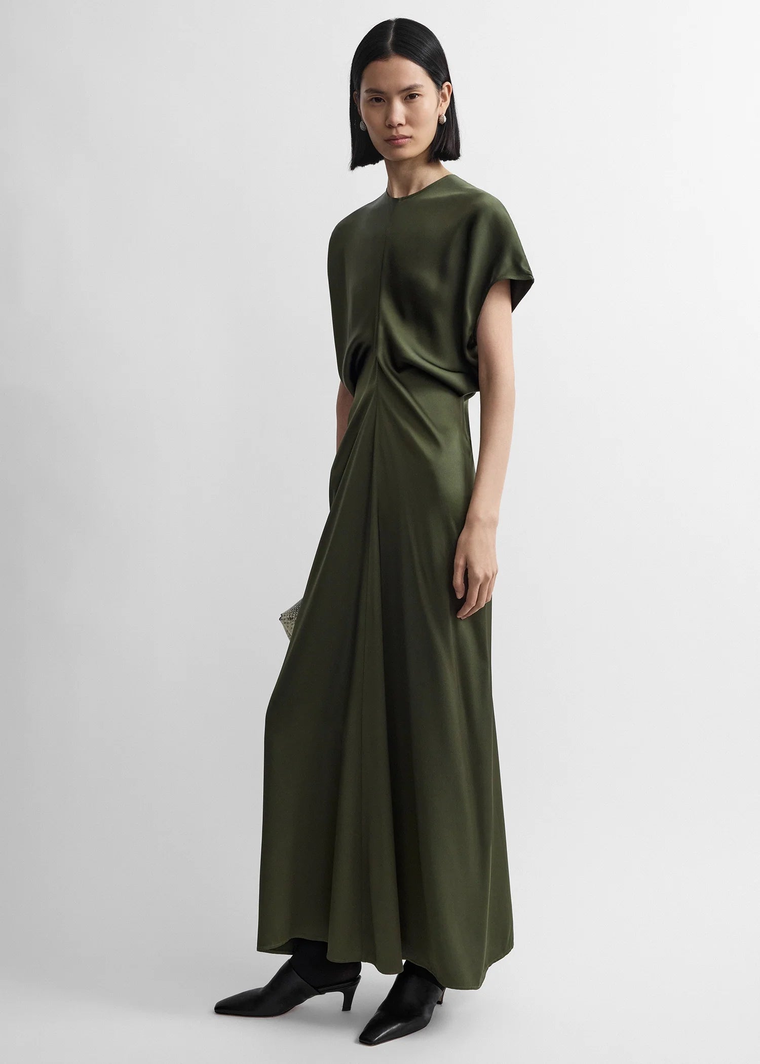 Toteme Dark Green Slouch Waist Dress