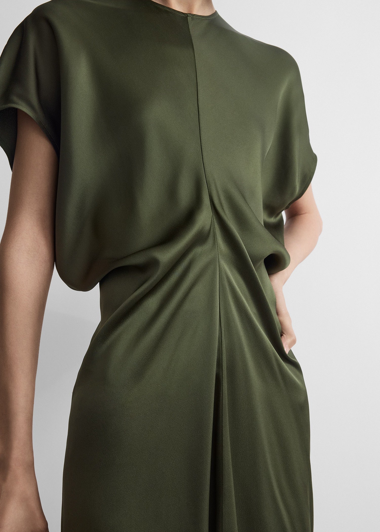 Toteme Dark Green Slouch Waist Dress