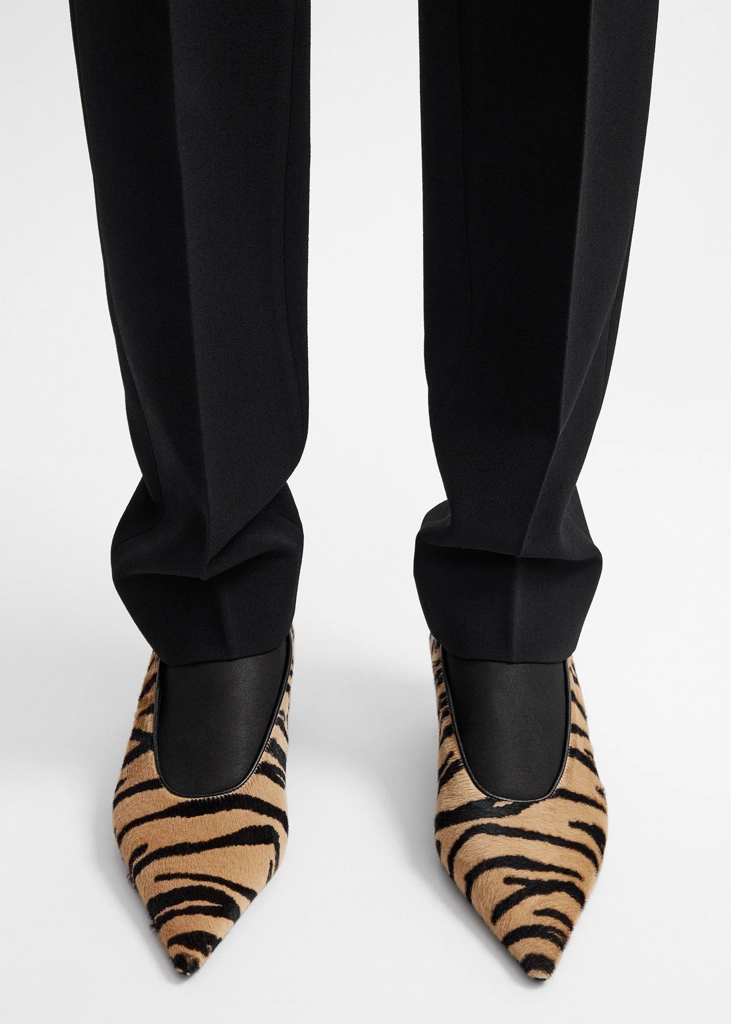 Toteme Tiger Sharp Pony Hair Kitten Pumps