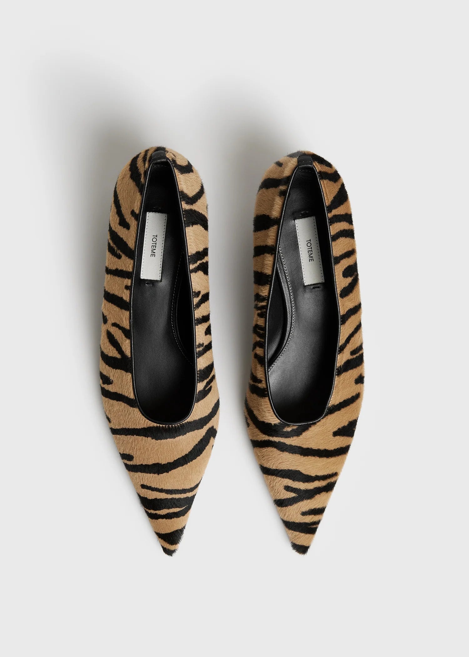 Toteme Tiger Sharp Pony Hair Kitten Pumps