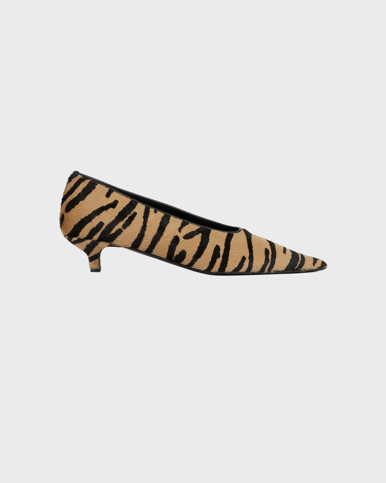 Toteme Tiger Sharp Pony Hair Kitten Pumps