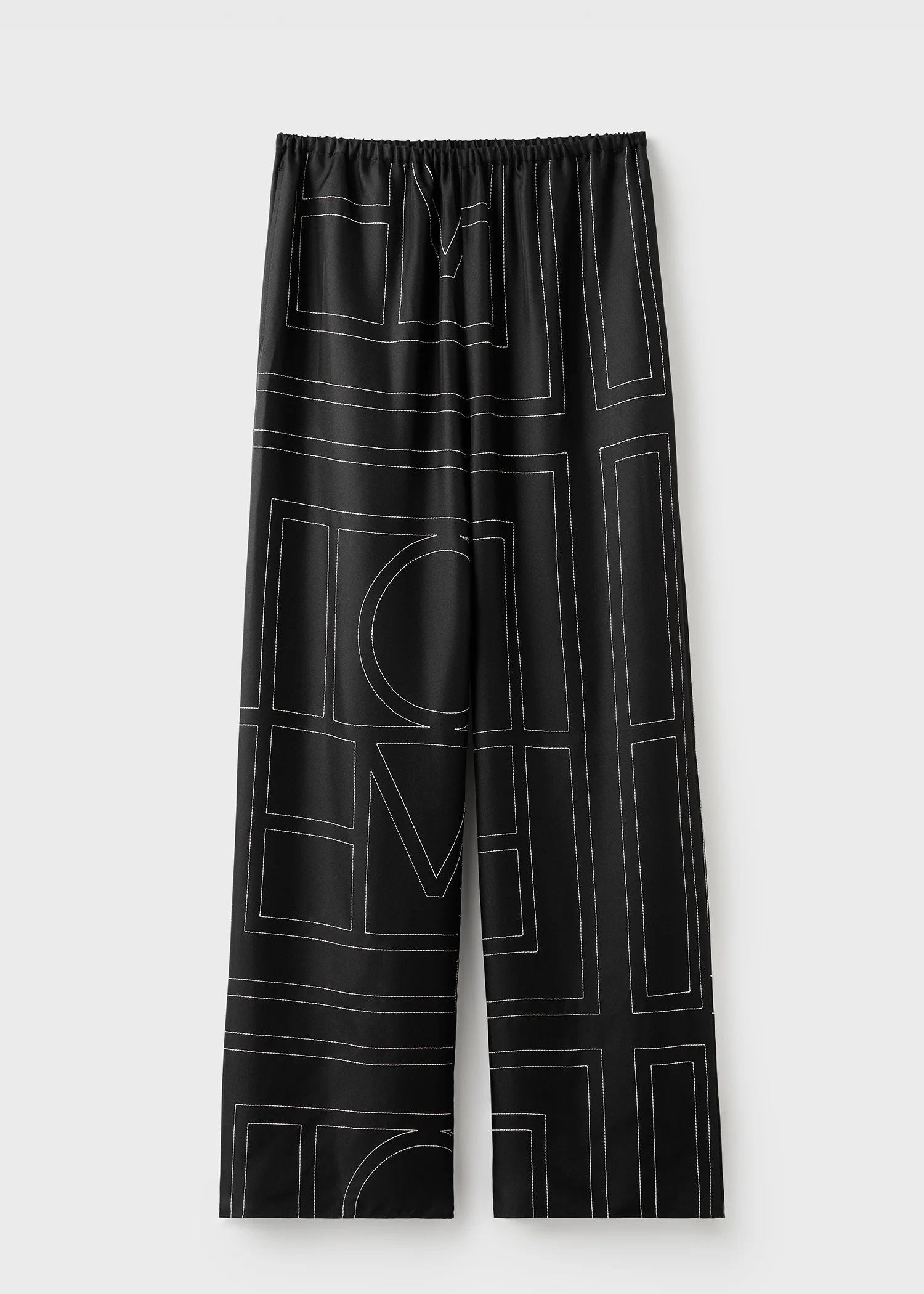 Toteme Monogram Silk PJ Pants Black