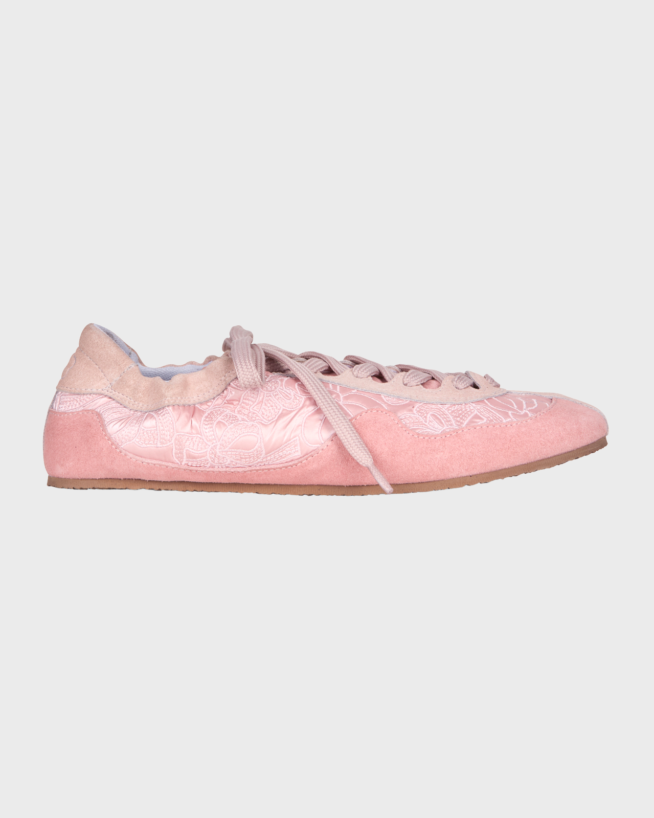Cecilie Bahnsen Blush Pink Blaise Soft Suede Sneakers