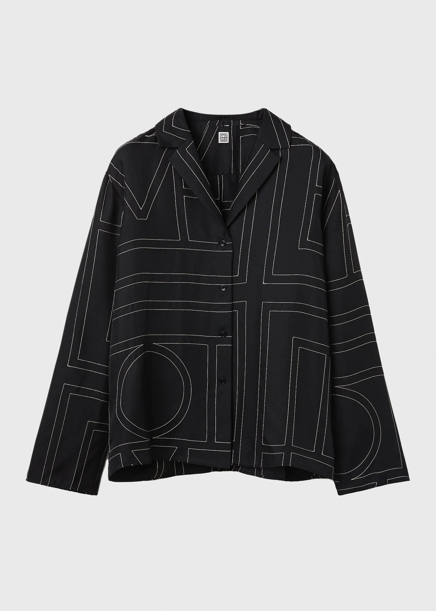 Toteme Silk Monogram PJ Top Black