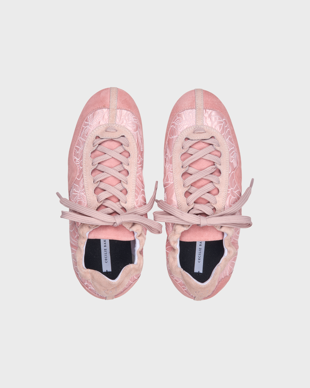 Cecilie Bahnsen Blush Pink Blaise Soft Suede Sneakers