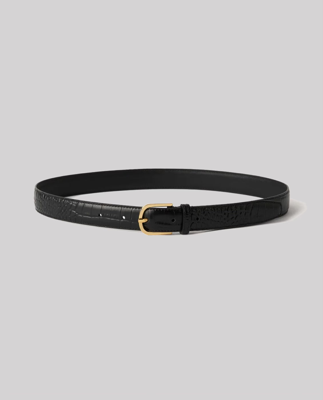 Toteme Black  Croco Slim Trouser Leather Belt
