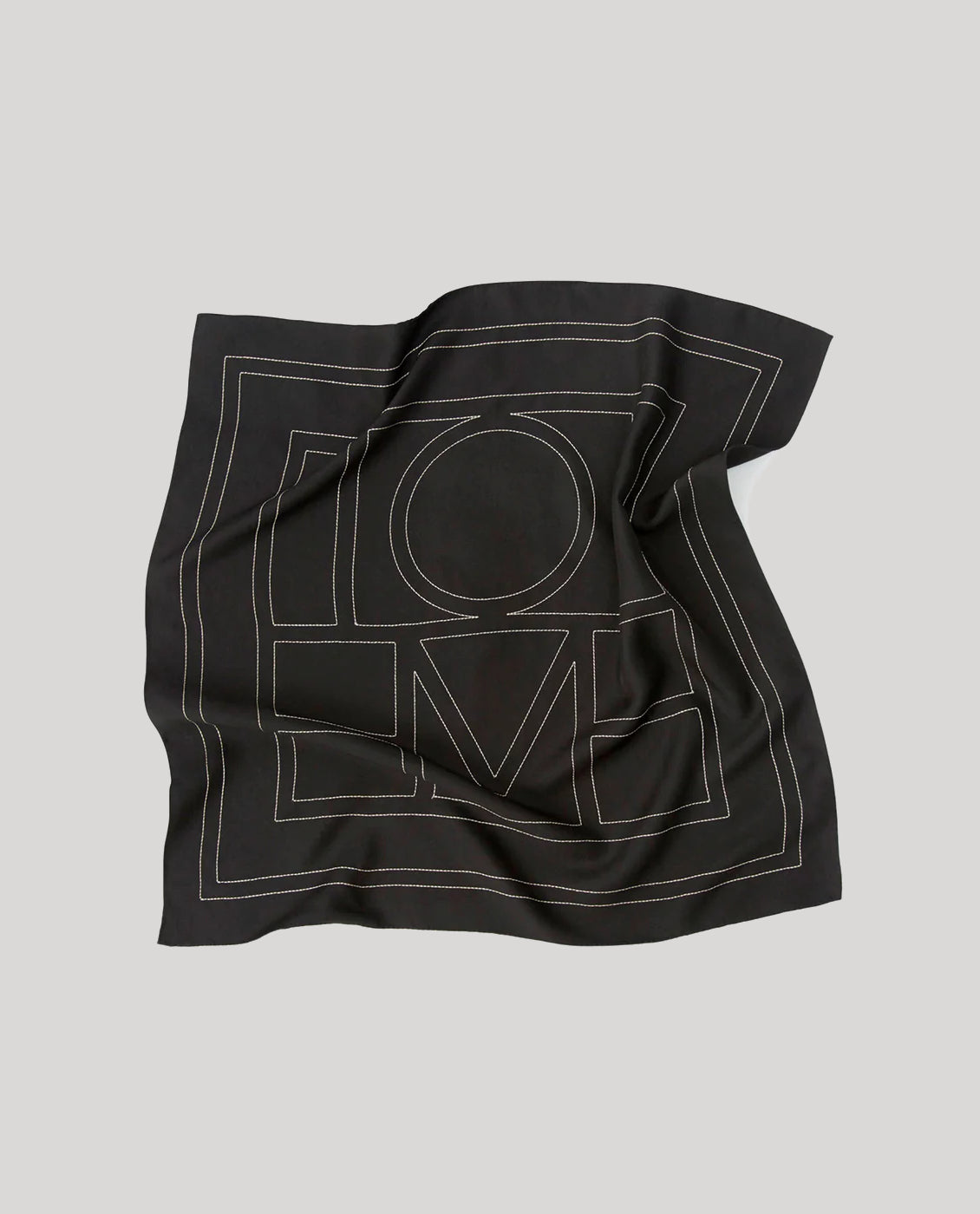 Toteme Black Embroidered Monogram Scarf